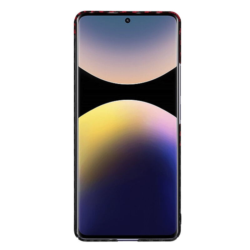 Husa Xiaomi Redmi Note 14 Pro+ 5G Techsuit Carbonite FiberShell, rosu inchis