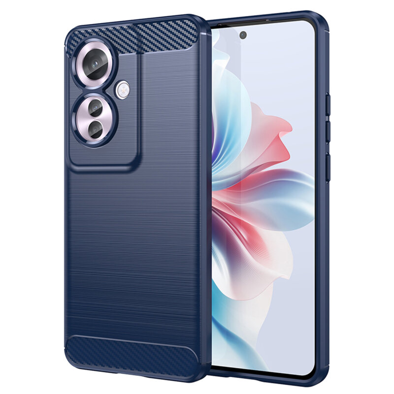 Husa Oppo Reno11 F Techsuit Carbon Silicone, albastru