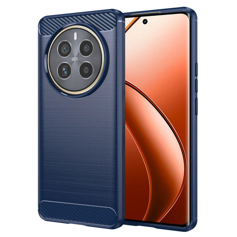 Husa Realme 12 Pro+ Techsuit Carbon Silicone, albastru