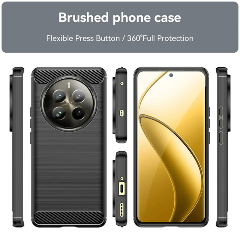 Husa Realme 12 Pro+ Techsuit Carbon Silicone, albastru