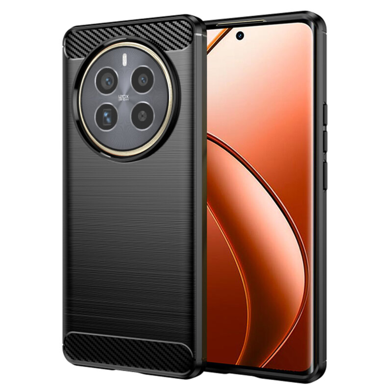 Husa Realme 12 Pro+ Techsuit Carbon Silicone, negru
