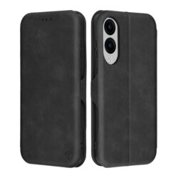 Husa 360° Samsung Galaxy S25 Edge Techsuit Safe Wallet Plus, negru