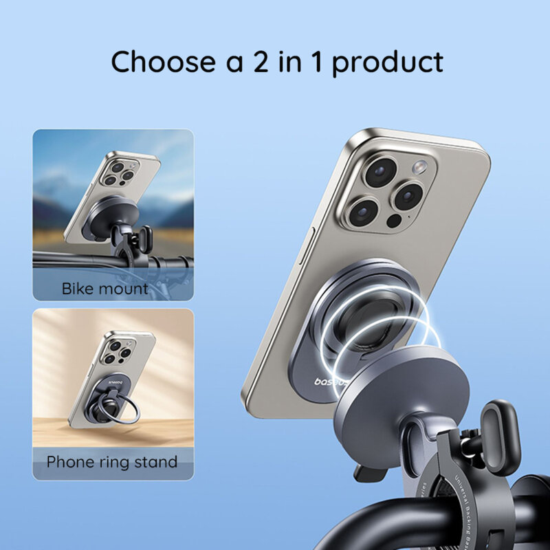 Suport bicicleta magnetic cu stand telefon Baseus, C40569001121-00