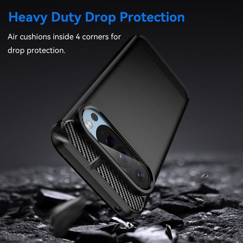 Husa Google Pixel 9 Pro Techsuit Carbon Silicone, albastru