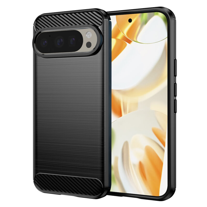 Husa Google Pixel 9 Pro Techsuit Carbon Silicone, negru