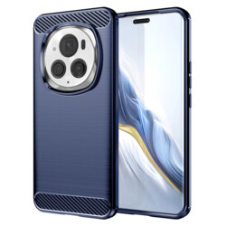 Husa Honor Magic6 Pro Techsuit Carbon Silicone, albastru