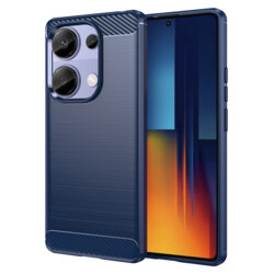 Husa Xiaomi Poco M6 Pro 4G Techsuit Carbon Silicone, albastru
