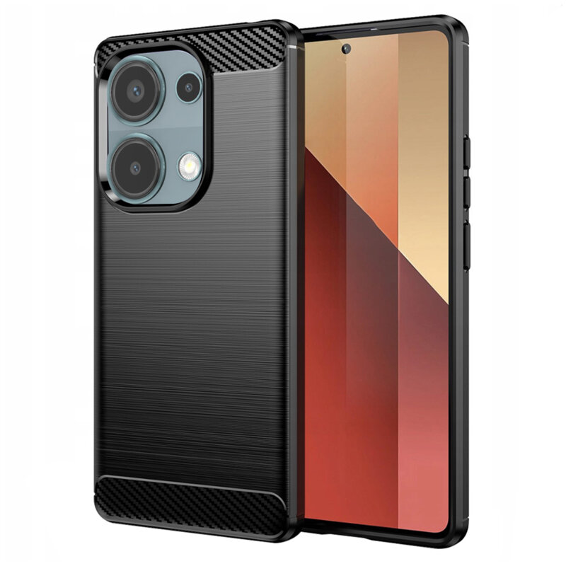Husa Xiaomi Redmi Note 13 Pro 4G Techsuit Carbon Silicone, negru