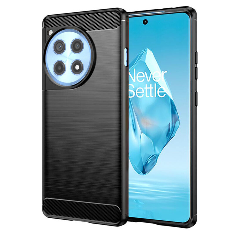Husa OnePlus 12R Techsuit Carbon Silicone, negru