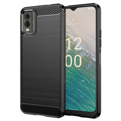 Husa Nokia C32 Techsuit Carbon Silicone, negru
