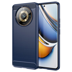 Husa Realme 11 Pro+ Techsuit Carbon Silicone, albastru