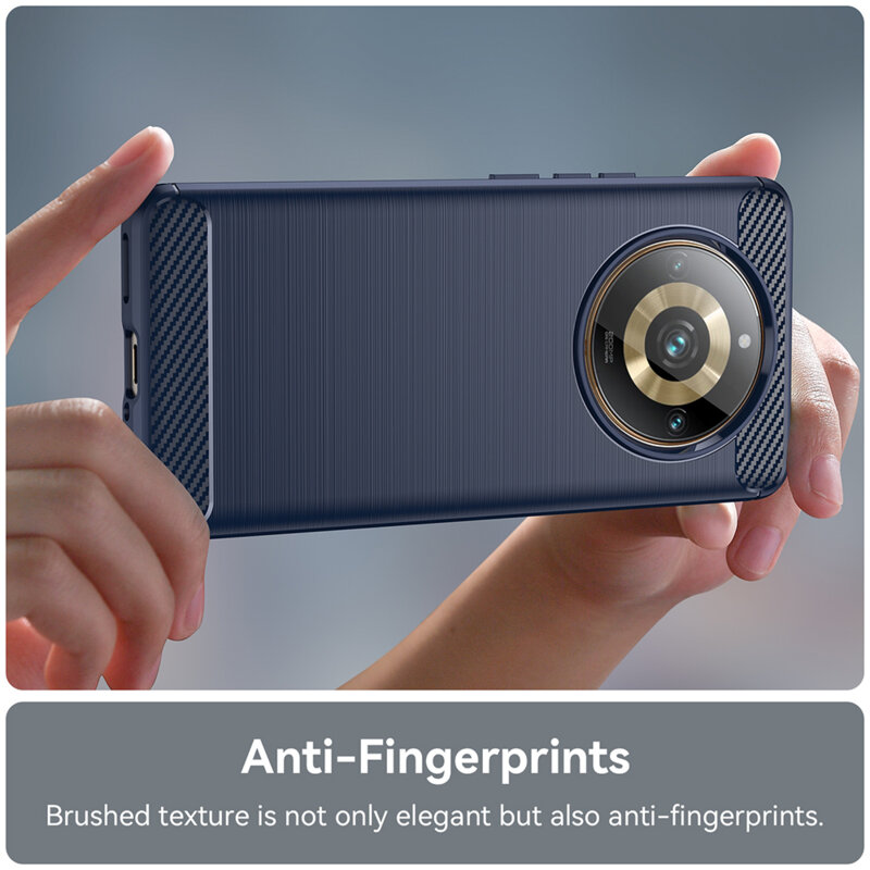 Husa Realme 11 Pro+ Techsuit Carbon Silicone, albastru