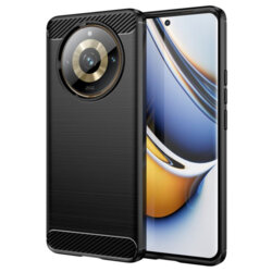 Husa Realme 11 Pro+ Techsuit Carbon Silicone, negru