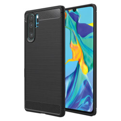 Husa Huawei P30 Pro Techsuit Carbon Silicone, negru