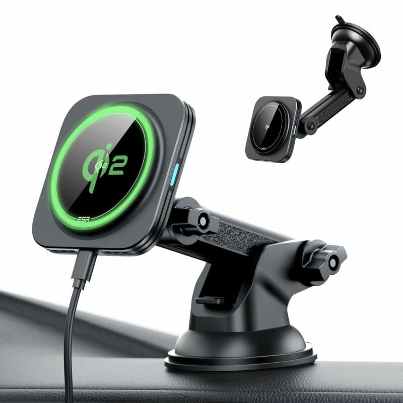 Suport auto telefon incarcare MagSafe Qi2 ESR CryoBoost HaloLock