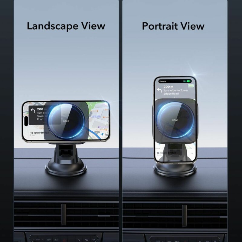 Suport auto cu incarcare MagSafe Qi2 ESR, 15W, prindere bord