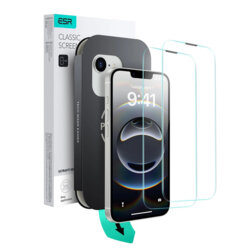 [Pachet 2x] Folie sticla iPhone 16e ESR Tempered Glass UltraFit Tray, transparenta