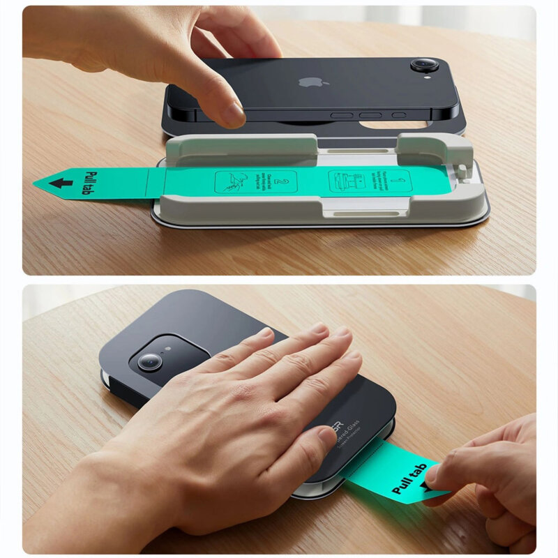 [Pachet 2x] Folie sticla iPhone 16e ESR Tempered Glass UltraFit Tray, transparenta