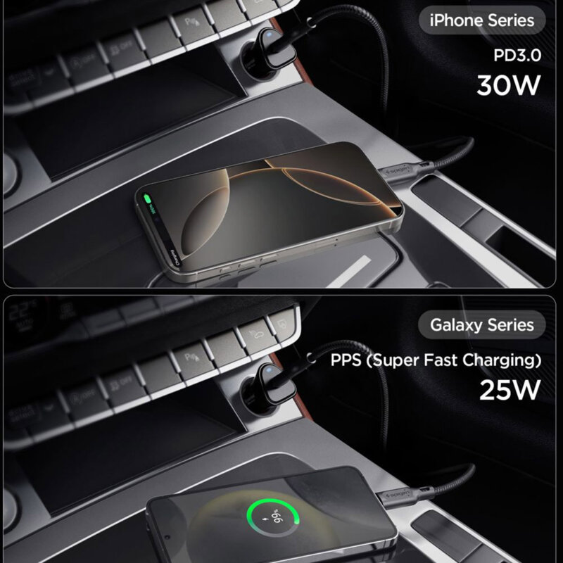 Incarcator auto Super Fast Charge Type-C, 30W Spigen, EV301