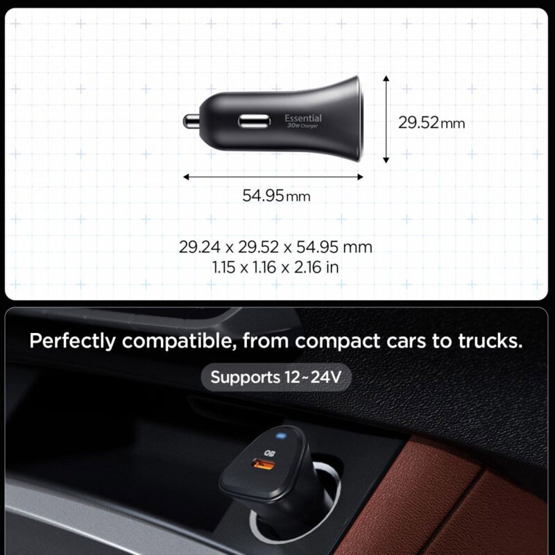 Incarcator auto Super Fast Charge Type-C, 30W Spigen, EV301