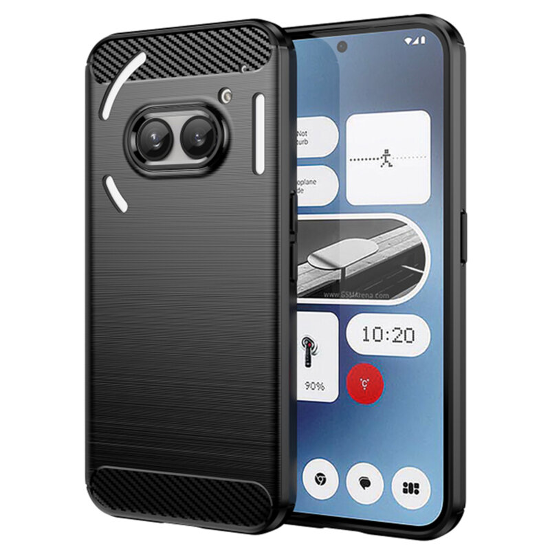 Husa Nothing Phone (2a) Techsuit Carbon Silicone, negru