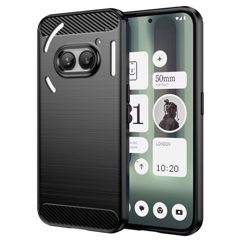 Husa Nothing Phone (2a) Plus Techsuit Carbon Silicone, negru