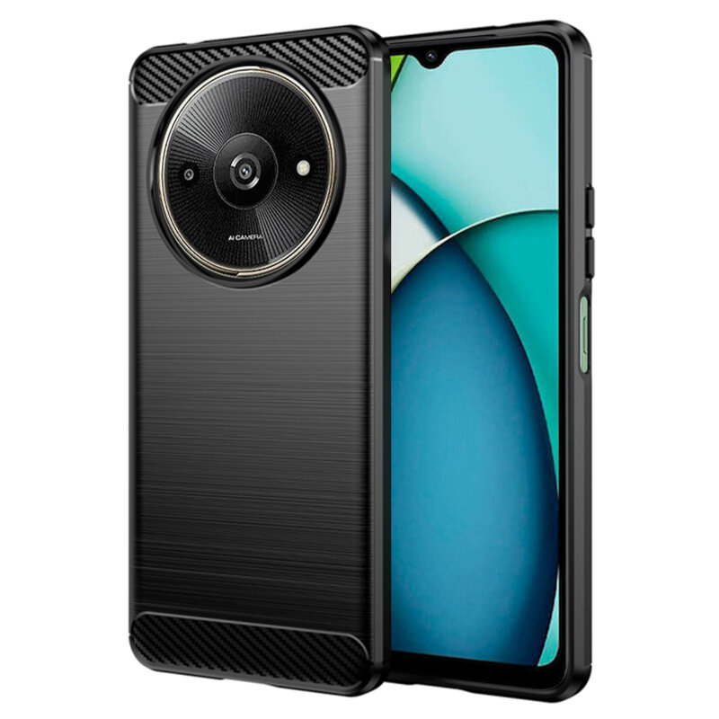 Husa Xiaomi Redmi A3x Techsuit Carbon Silicone, negru