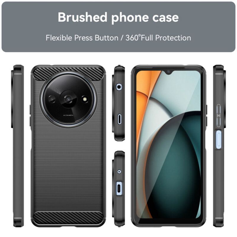 Husa Xiaomi Redmi A3x Techsuit Carbon Silicone, negru