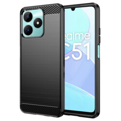Husa Realme C51 Techsuit Carbon Silicone, negru