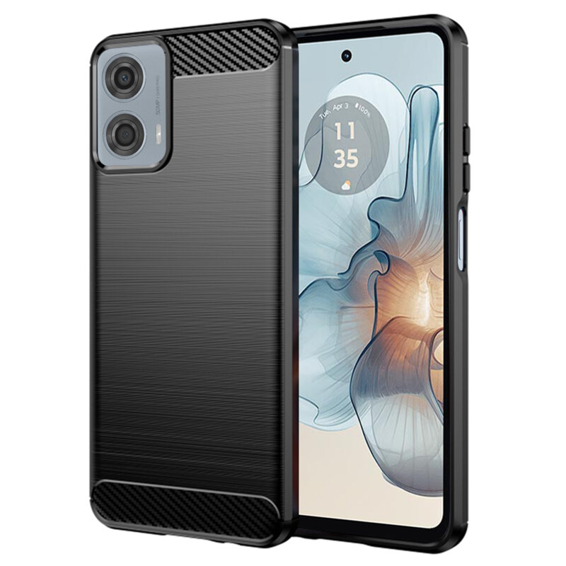 Husa Motorola Moto G24 Power Techsuit Carbon Silicone, negru