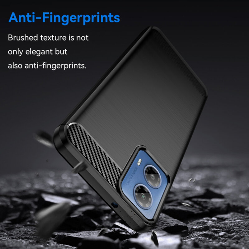 Husa Motorola Moto G45 Techsuit Carbon Silicone, negru