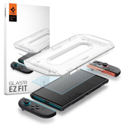 [Pachet 2x] Folie sticla Nintendo Switch 2 Spigen Glas.tR EZ-FIT, transparenta