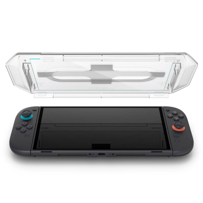 [Pachet 2x] Folie sticla Nintendo Switch 2 Spigen Glas.tR EZ-FIT, transparenta