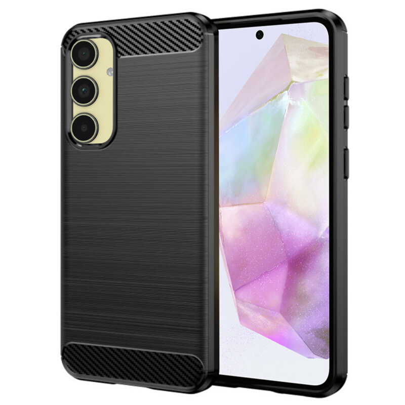 Husa Samsung Galaxy A35 5G Techsuit Carbon Silicone, negru