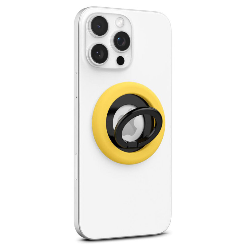 Suport inel telefon MagSafe, iRing Spigen Nano Pop, galben