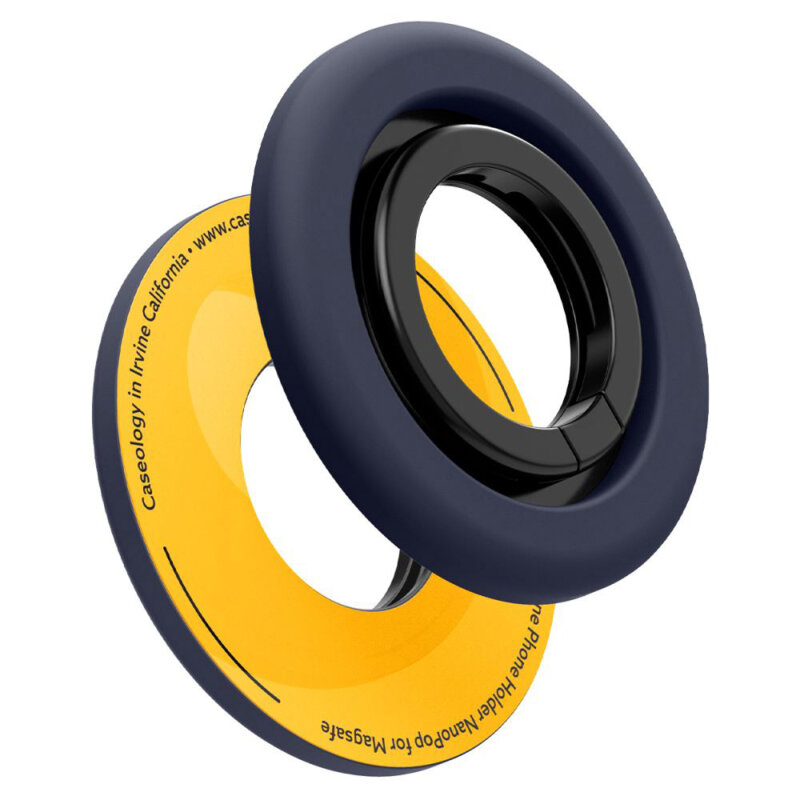 Suport inel telefon MagSafe, iRing Spigen Nano Pop, bleumarin