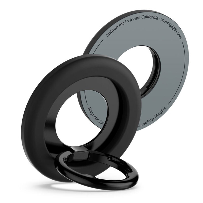 Suport inel telefon MagSafe, iRing Spigen Nano Pop, negru