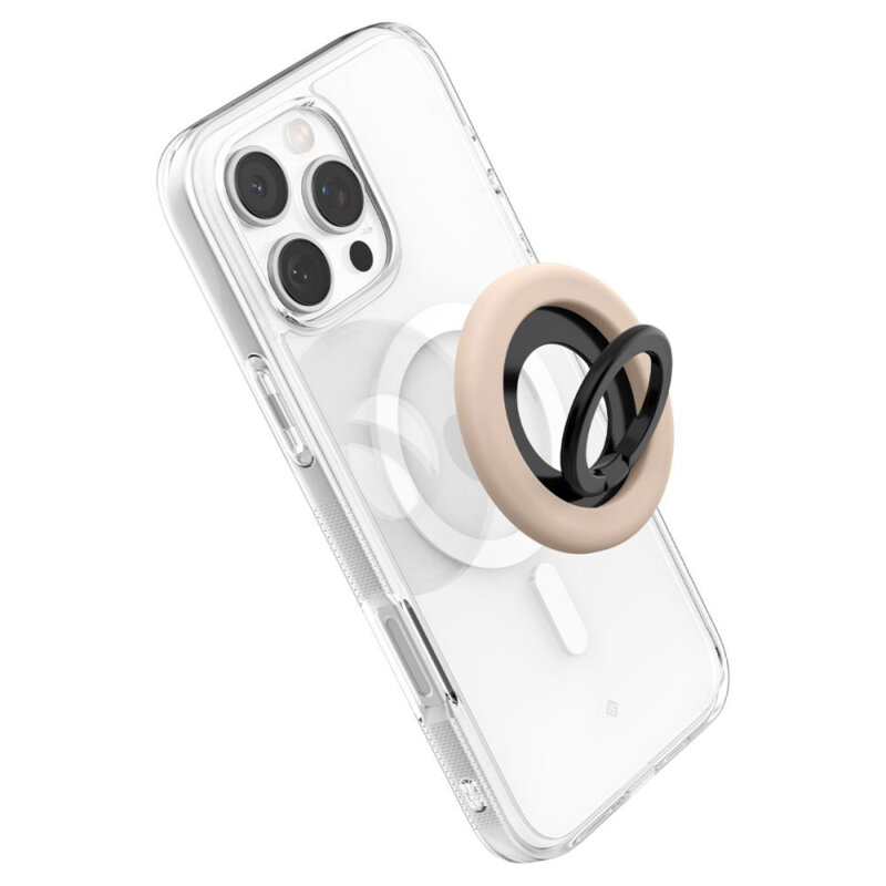 Suport inel telefon MagSafe, iRing Spigen Nano Pop, bej