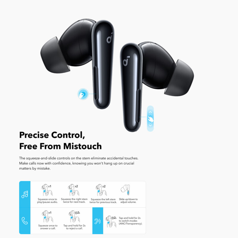 Casti wireless Bluetooth in-ear Anker Liberty 4 Pro NC, negru