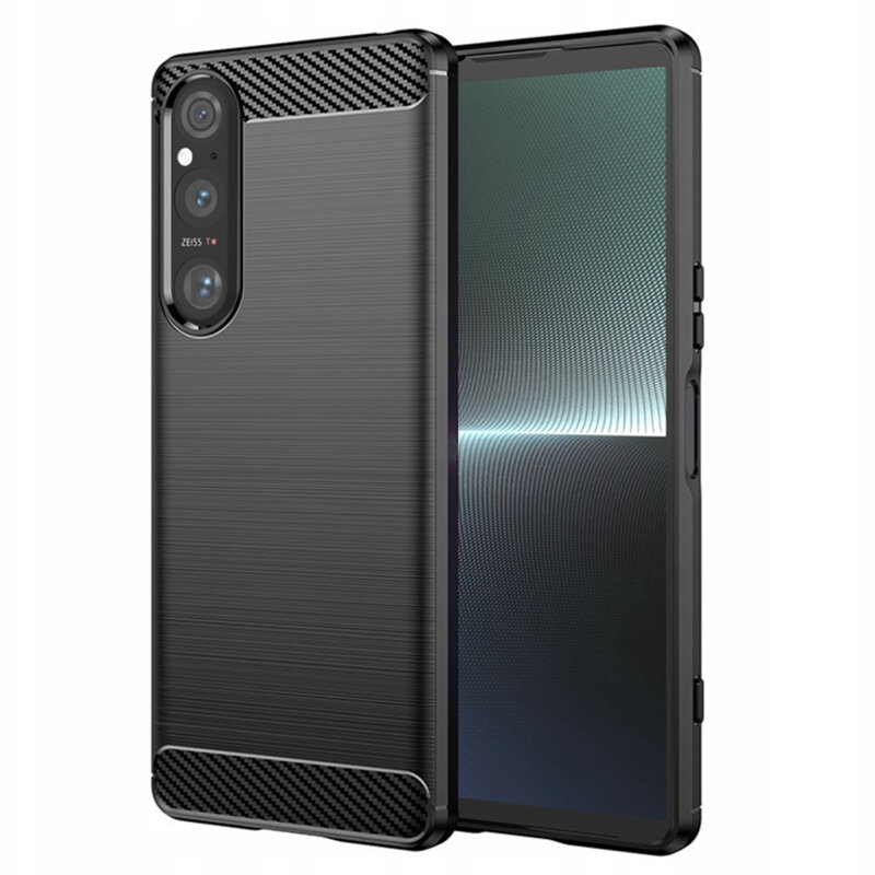 Husa Sony Xperia 1 V Techsuit Carbon Silicone, negru