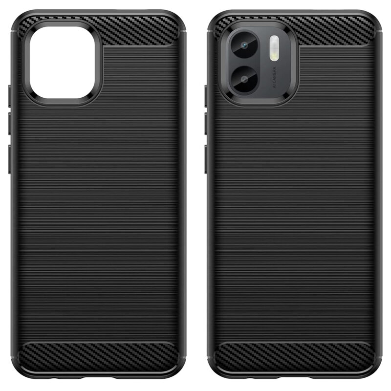 Husa Xiaomi Redmi A2+ Techsuit Carbon Silicone, negru