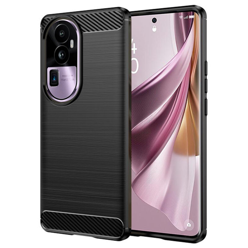 Husa Oppo Reno10 Pro+ Techsuit Carbon Silicone, negru