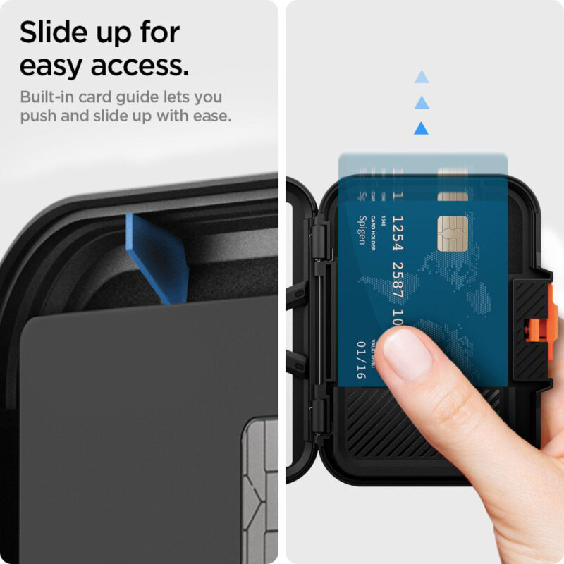 Suport card, portofel MagSafe de telefon Spigen Lock Fit, negru