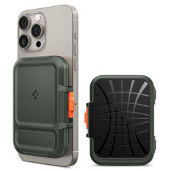 Suport card, portofel MagSafe de telefon Spigen Lock Fit, verde