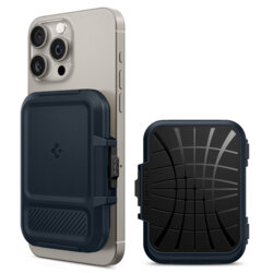 Suport card, portofel MagSafe de telefon Spigen Lock Fit, albastru