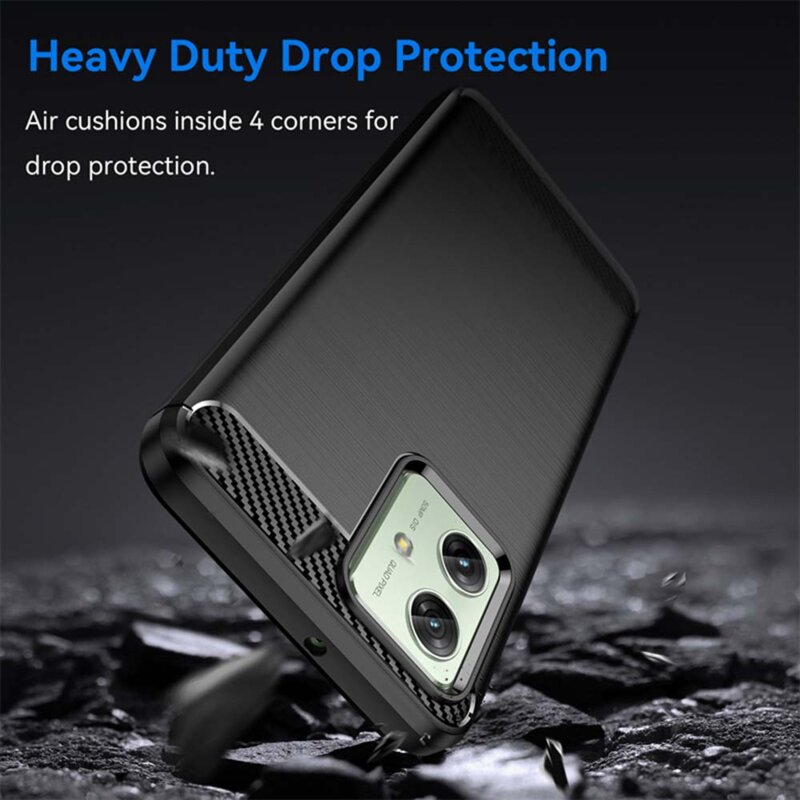 Husa Motorola Moto G64 Techsuit Carbon Silicone, negru