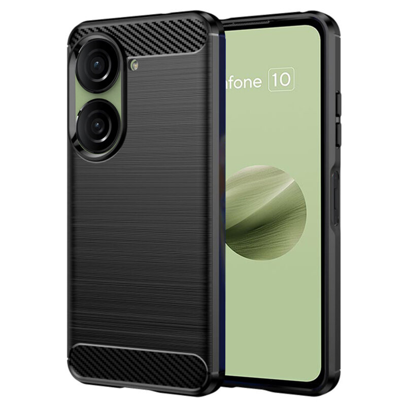 Husa Asus Zenfone 10 Techsuit Carbon Silicone, negru