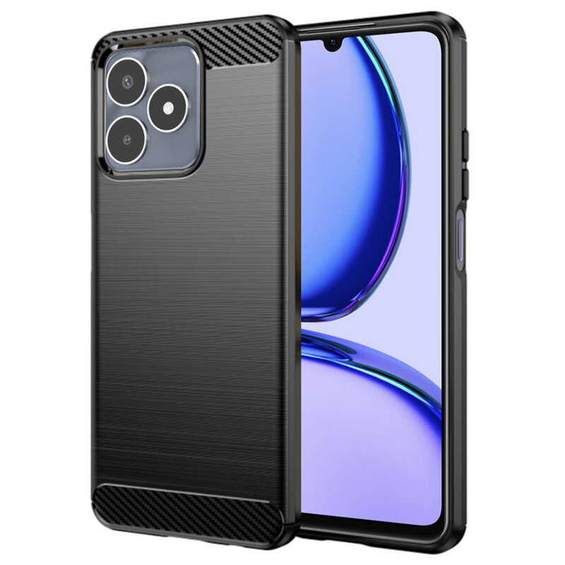 Husa Realme C53 Techsuit Carbon Silicone, negru