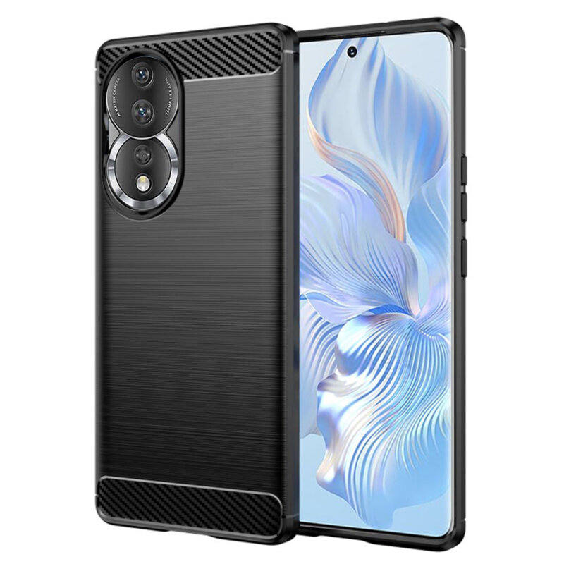 Husa Honor 80 Techsuit Carbon Silicone, negru
