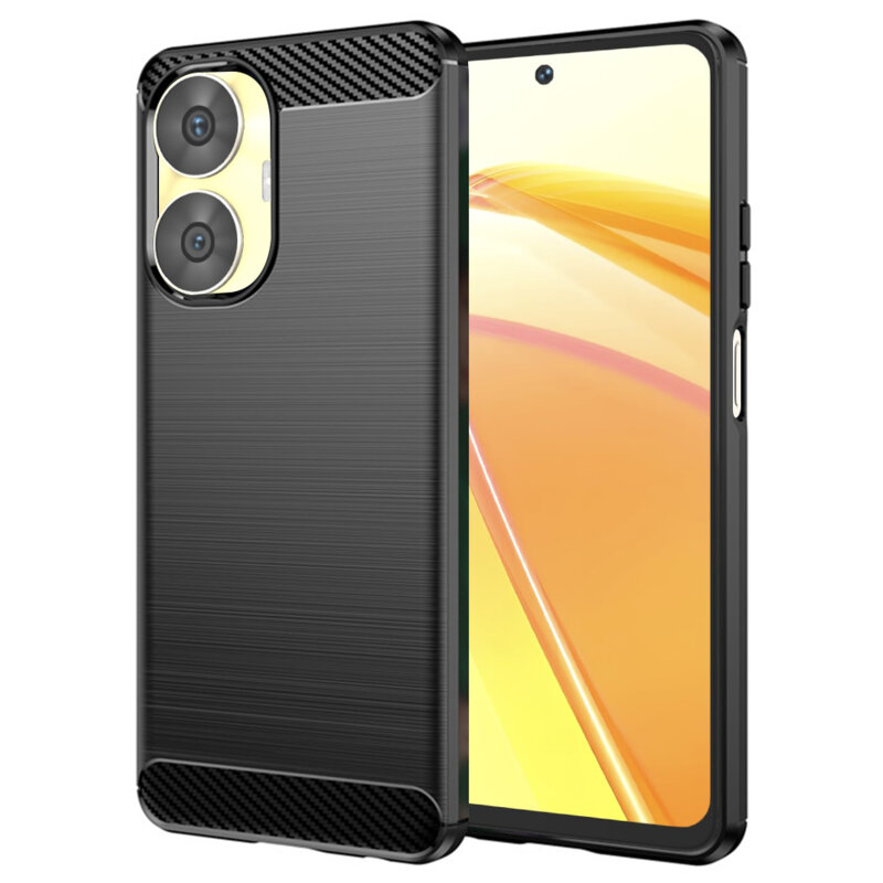 Husa Realme C55 Techsuit Carbon Silicone, negru